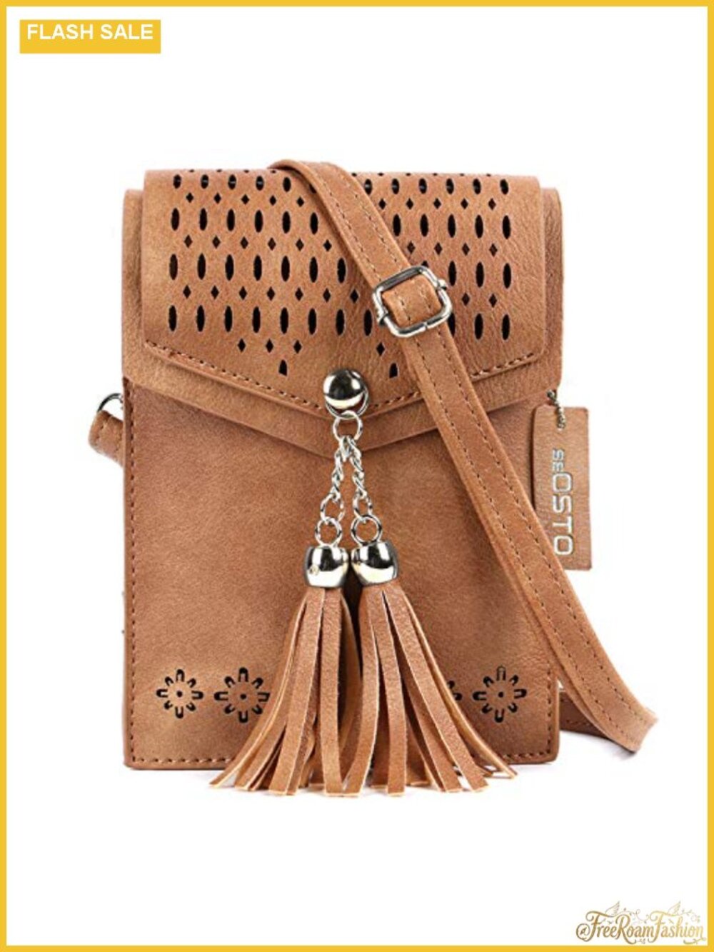 Small Crossbody Bag for Women Tassel Faux Leather Phone Purse